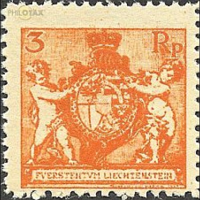 Liechtenstein Mi.Nr. 47B Freim. Landeswappen, gez. 12 1/2 (3)
