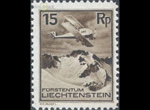 Liechtenstein Mi.Nr. 108 Flp. Flugzeug über Gletscher (15)