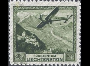 Liechtenstein Mi.Nr. 112 Flp. Flugzeug über Rheintal + Burg Vaduz (45)