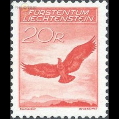 Liechtenstein Mi.Nr. 145y Flp. Ausgabe Steigender Adler, II. Auflage (20)