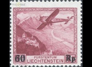 Liechtenstein Mi.Nr. 148 Postflug Vaduz-Innsbruck, 113 mit Aufdr. (60 a. 1 Fr.)
