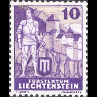 Liechtenstein Mi.Nr. 158 Freim. Ritter und Burg Vaduz (10)