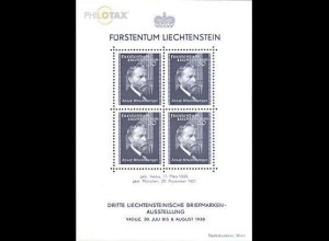 Liechtenstein Mi.Nr. Block 3 Josef Rheinberger, Komponist + Orgelpfeifen