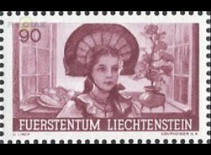 Liechtenstein Mi.Nr. 196 Förd. landw. Erzeugnisse, Mädchen in Landestracht (90)
