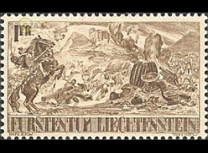 Liechtenstein Mi.Nr. 205 Gebietsteilg., Schlacht von Gutenberg (1 Fr)