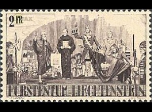 Liechtenstein Mi.Nr. 206 Gebietsteilg., Huldigung für den Fürsten (2 Fr)