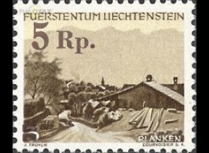 Liechtenstein Mi.Nr. 267 Freim. Gem. + Landsch., Planken, 224 m.Aufdruck (5 a.3)