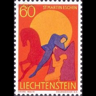Liechtenstein Mi.Nr. 490 Freim. Kirchenpatron Eschen, St. Martin (60)