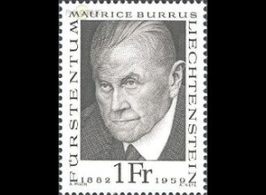 Liechtenstein Mi.Nr. 505 Pioniere der Philatelie, Maurice Burrus (1 Fr)