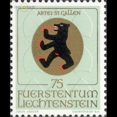 Liechtenstein Mi.Nr. 535 Patronatsherren, Krone, Wappen Abtei St. Gallen (75)