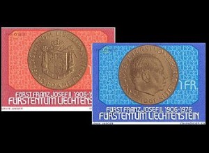Liechtenstein Mi.Nr. 649-50 70. Geburtstag Fürst Franz Josef II. v. L. (2 Werte)