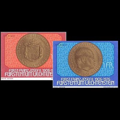 Liechtenstein Mi.Nr. 649-50 70. Geburtstag Fürst Franz Josef II. v. L. (2 Werte)