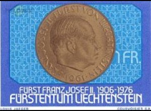 Liechtenstein Mi.Nr. 650 70. Geb. Fürst Franz Josef II., Münze m.Wappen (1 Fr)