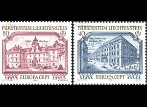 Liechtenstein Mi.Nr. 692-93 Europa 78, Baudenkmäler (2 Werte)