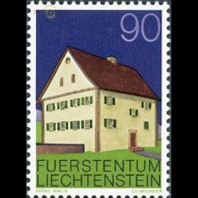 Liechtenstein Mi.Nr. 701 Freim. Bauten, Pfarrhof Balzers (90)