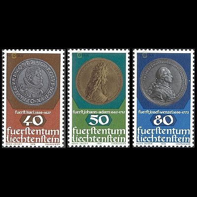 Liechtenstein Mi.Nr. 710-12 Münzen + Medaillen (3 Werte)