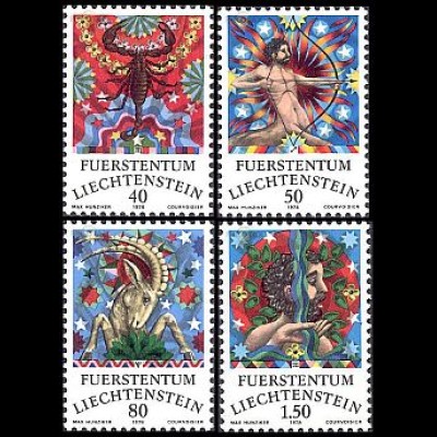 Liechtenstein Mi.Nr. 713-16 Tierkreiszeichen (III) (4 Werte)
