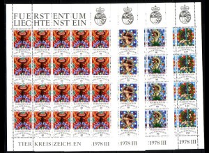 Liechtenstein Mi.Nr. Klbg.713-16 Tierkreiszeichen (III) (mit je 20 x 713-16)