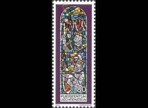Liechtenstein Mi.Nr. 722 Weihnachten 78, Kirchenfenster Anbet. hl. 3 Könige (80)