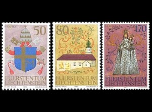 Liechtenstein Mi.Nr. 878-80 Besuch von Papst Johannes Paul II. (3 Werte)