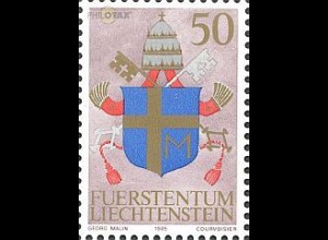 Liechtenstein Mi.Nr. 878 Papstbesuch, Wappen Papst Johannes Paul II. (50)