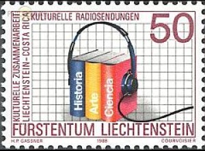 Liechtenstein Mi.Nr. 945 Solidarität Nord + Süd, Bücher, Kopfhörer (50)