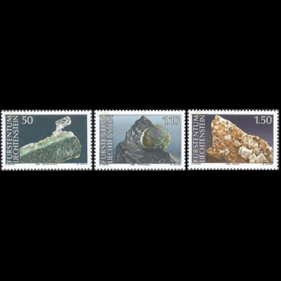 Liechtenstein Mi.Nr. 981-83 Mineralien (I) (3 Werte)
