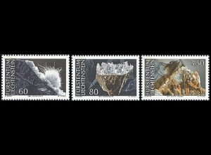Liechtenstein Mi.Nr. 1093-95 Mineralien (3 Werte)