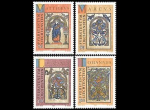 Liechtenstein Mi.Nr. 1141-44 Weihnachten, Evangelisten, Buchmalereien (4 Werte)