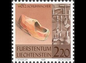 Liechtenstein Mi.Nr. 1181 Altes Handwerk, Holzschuhmacher, Schuh Werkzeug (2,20)