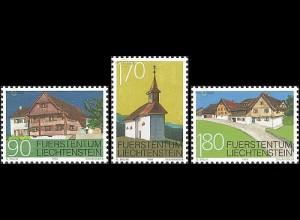 Liechtenstein Mi.Nr. 1186-88 Baudenkmäler Schellenberg (3 Werte)