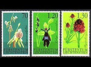 Liechtenstein Mi.Nr. 1301-03 Orchideen (3 Werte)