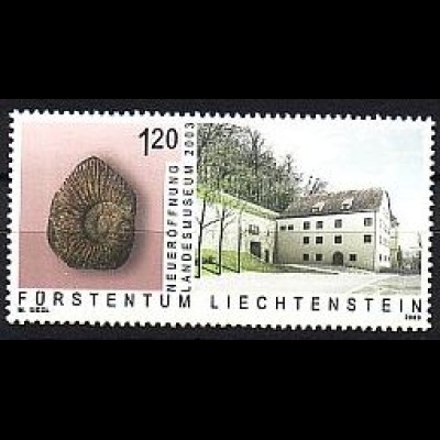 Liechtenstein Mi.Nr. 1319 Landesmuseum, Ammonit und Altbau (1,20)