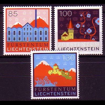 Liechtenstein Mi.Nr. 1475-77 Die Marke Liechtenstein (3 Werte)