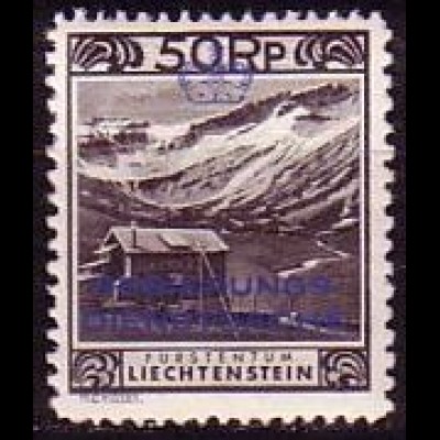 Liechtenstein Mi.Nr. Dienstm.6 Aufdruck auf Freim. Mi.Nr. 102 (50)