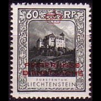 Liechtenstein Mi.Nr. Dienstm.7 Aufdruck auf Freim. Mi.Nr. 103 (60)