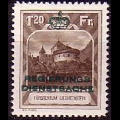 Liechtenstein Mi.Nr. Dienstm.8 Aufdruck auf Freim. Mi.Nr. 105 (1,20)