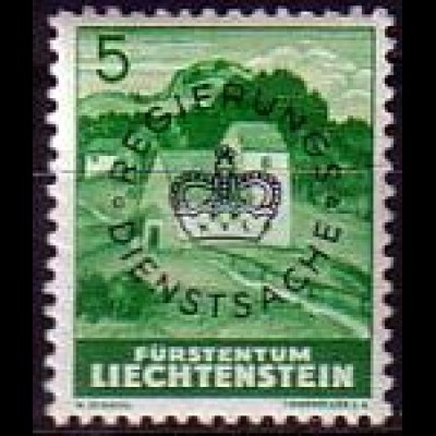 Liechtenstein Mi.Nr. Dienstm.20 Aufdruck auf Freim. Mi.Nr. 157 (5)