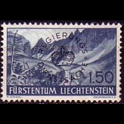 Liechtenstein Mi.Nr. Dienstm.27 Aufdruck auf Freim. Mi.Nr. 169 (1,50)