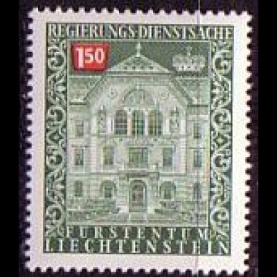 Liechtenstein Mi.Nr. Dienstm.67 Regierungsgebäude Vaduz (1,50 Fr)