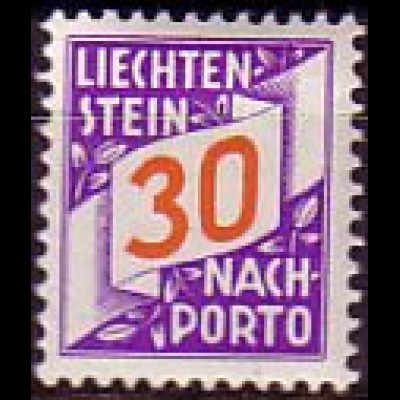 Liechtenstein Mi.Nr. Portom.18 Ziffernzeichnung Wz. Schweizer Kreuz (30)