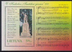 Litauen Mi.Nr. Block 13 100Jahre Nationalhymne