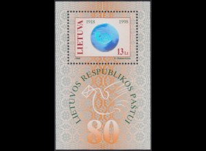 Litauen Mi.Nr. Block 14 80Jahre Litauische Post, Posthorn-Hologramm