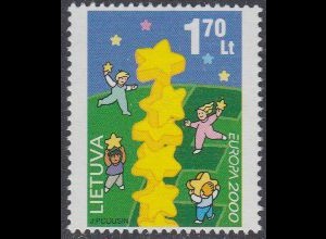 Litauen Mi.Nr. 730 Europa 00, Kinder bauen Sternenturm (1,70)