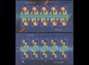 Litauen Mi.Nr. Klbg.1006-07 Europa 09, Astronomie (2 Kleinbögen)