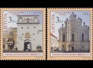 Litauen Mi.Nr. 1082-83 UNESCO-Welterbe, Altstadt Vilnius (2 Werte)