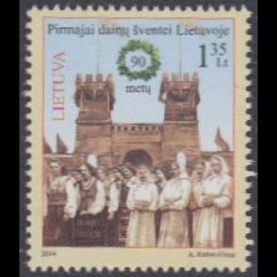 Litauen Mi.Nr. 1164 90.J.tag 1.lit.Sängerfest, Trachten, Stadttor (1,35)
