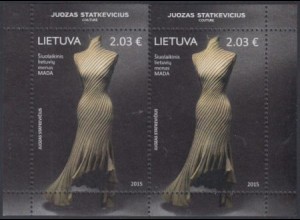 Litauen Mi.Nr. Klbg.1197 Moderne Kunst, Kleid v.Juozas Statkevicius (mit 2x1197)