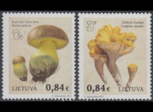Litauen MiNr. 1211-12 Pilze, Bitter-Röhrling u.Schweinsohr (2 Werte)