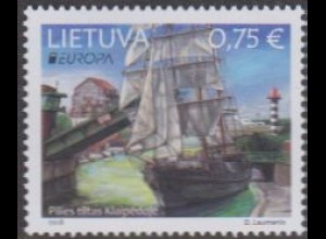 Litauen MiNr. 1275 Europa 18, Brücken, Segelschiff passiert Klappbrücke (0,75)